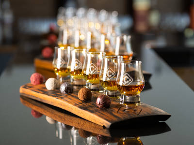 Five chocolate & whisky pairings available at The Clydeside Distillery